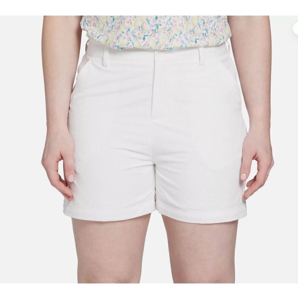 Walter Hagen Clubhouse 5” Seersucker Traditional golf Shorts Sz 6 White NWT
